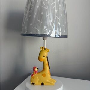 Gray and Yellow Giraffe Kids Lamp